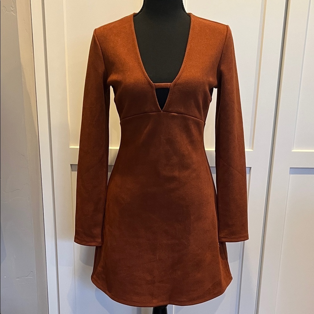 Black Swan Rust Long Sleeve Dress Size S